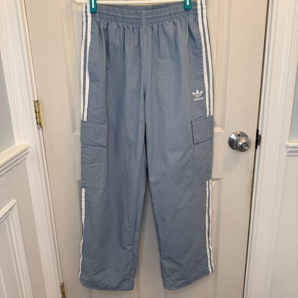 adidas Parley Ocean Green Earth Light Gray Blue Athletic Track Pants Size Medium - Picture 9 of 9
